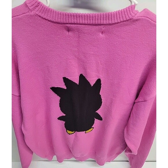 Forever 21 x Hello Kitty & Friends Badtz-Maru Pink Knit Sweater Pullover Sz L - Picture 9 of 11